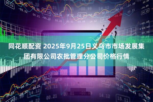 同花顺配资 2025年9月25日义乌市市场发展集团有限公司农批管理分公司价格行情